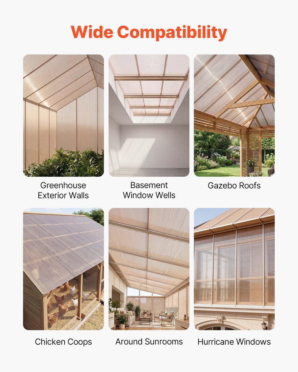 12Pcs Polycarbonate Roofing Panels Double Layer R5763