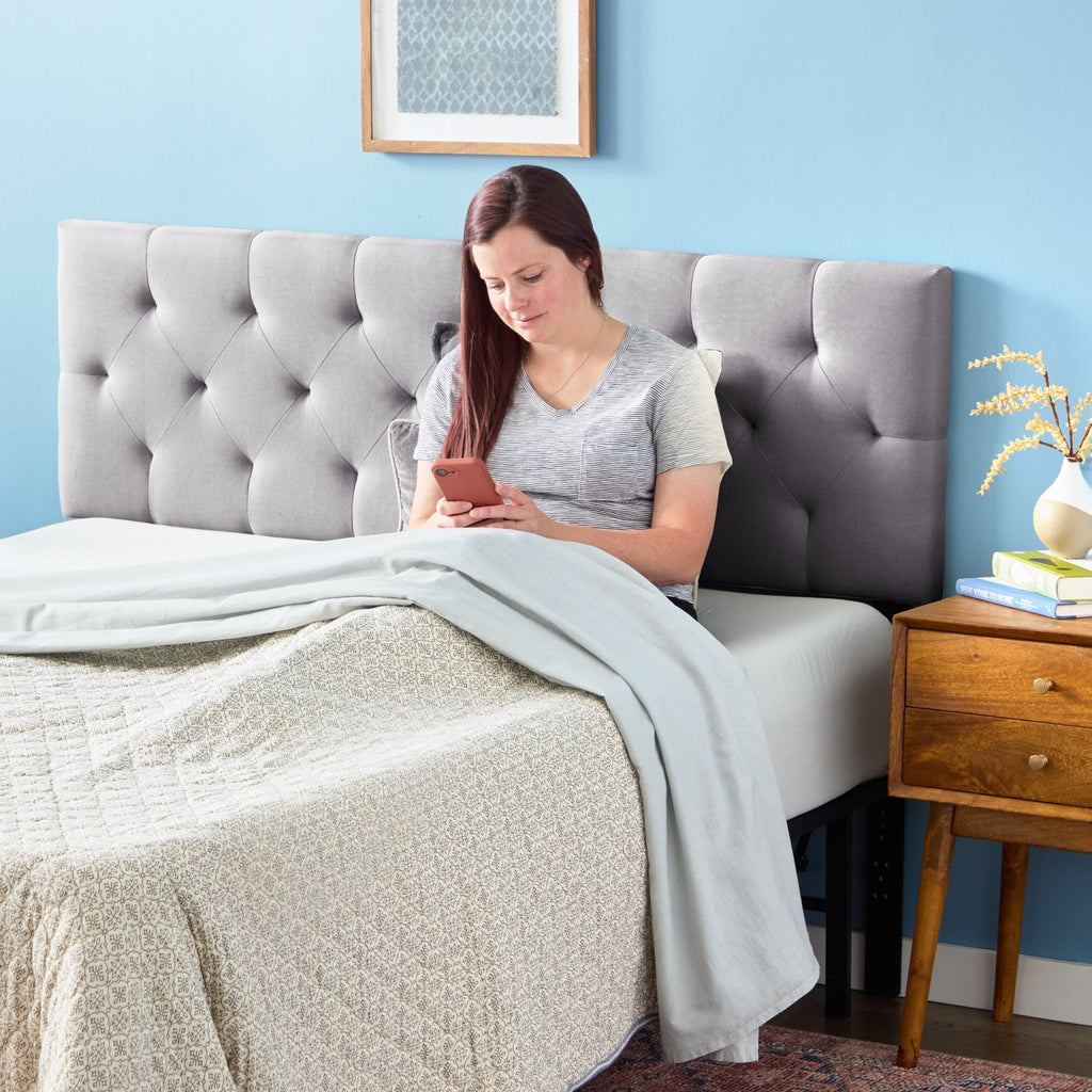 Stone Queen Size Upholstered Headboard Q461087