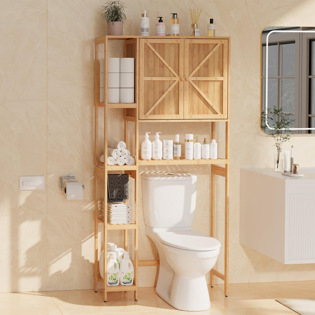Bamboo Over-the-Toilet Storage Cabinet with Shelves Q892669