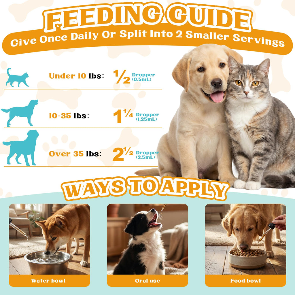 4-in-1 Natural Herbal Supplement Drops for Dogs & Cats J6857