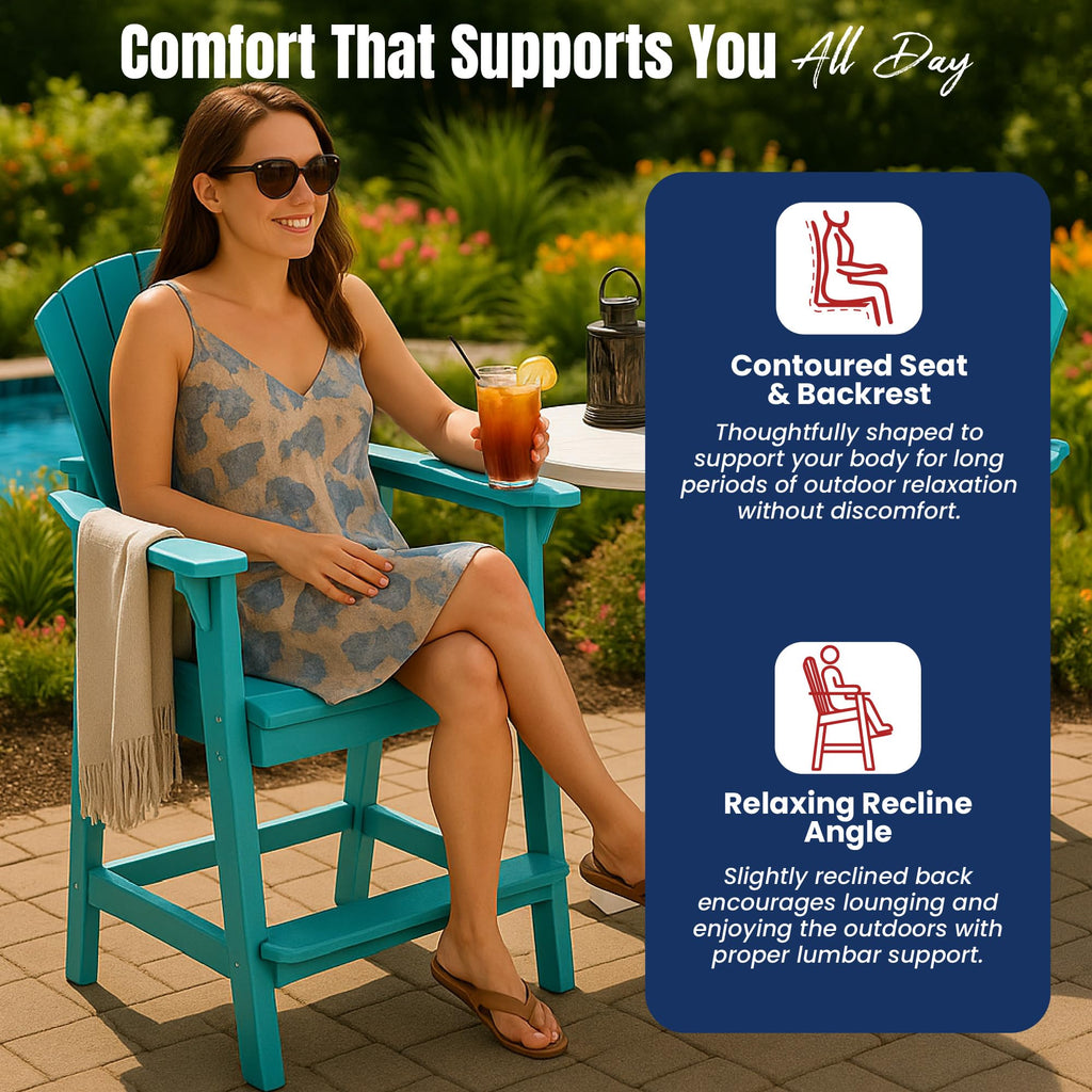 Teal HDPE Adirondack Chair J85082