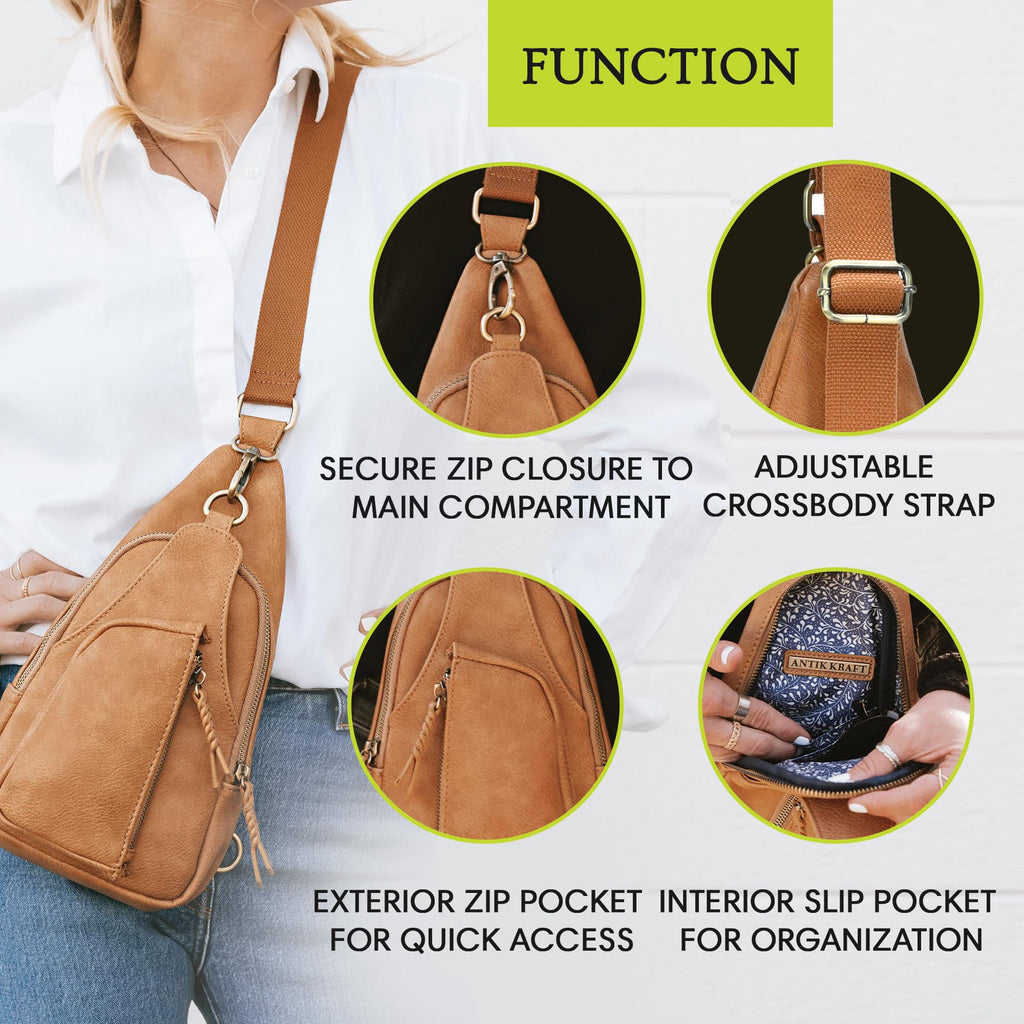 Vegan Leather Crossbody Bag F41493