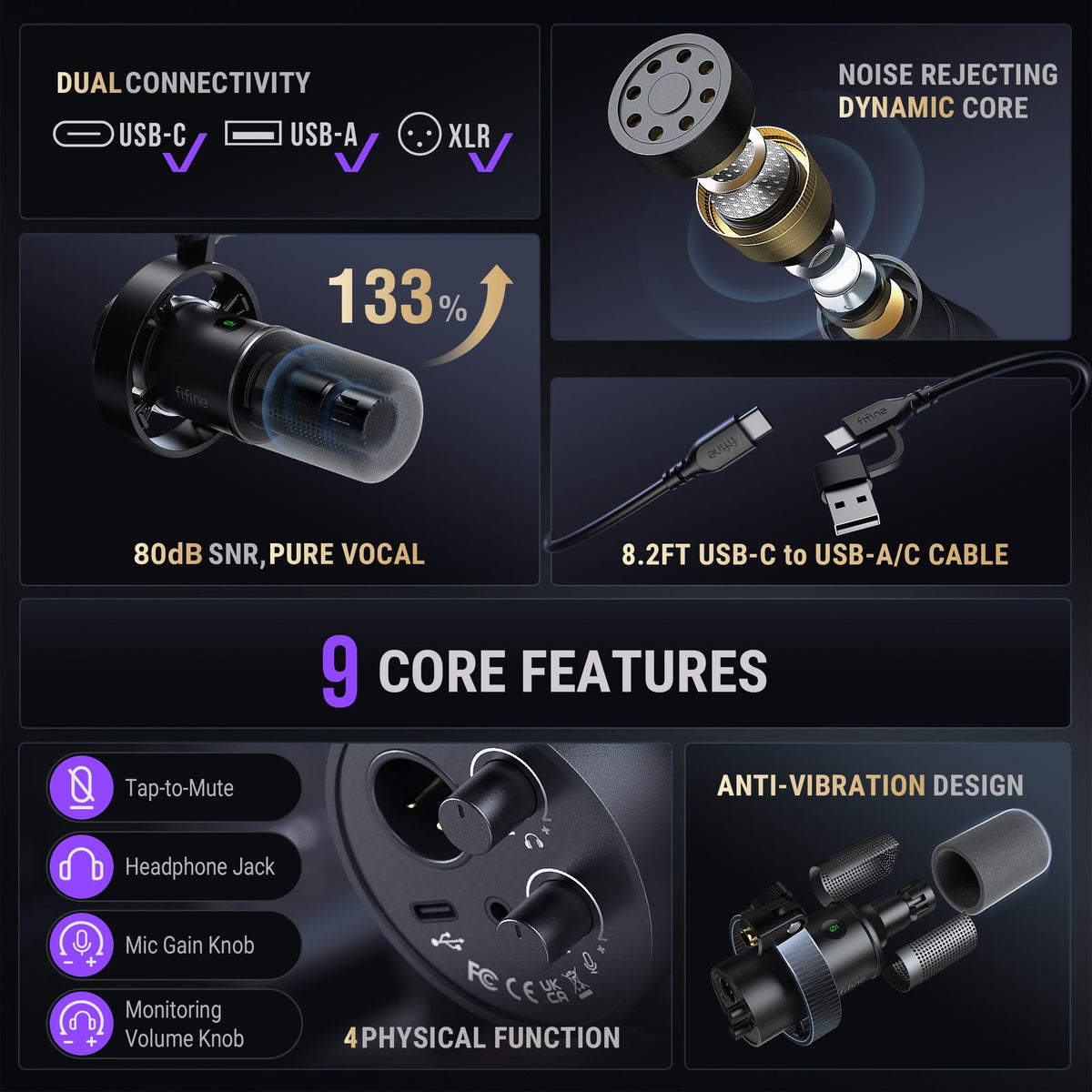 Dynamic XLR USB Microphone V629600