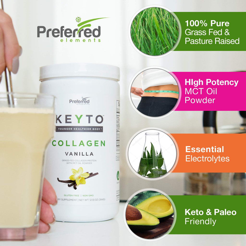 Keto Collagen Protein with MCT Oil Powder Vanilla E18549
