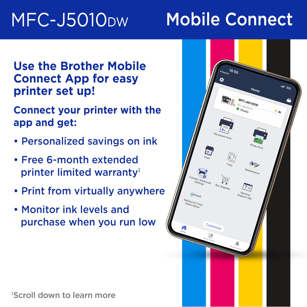 Wireless Color Inkjet All-in-One Printer with 2-Sided Copy & Scan D9381