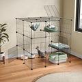 3-Tier Detachable Metal Wire Cat Cage Playpen W3928