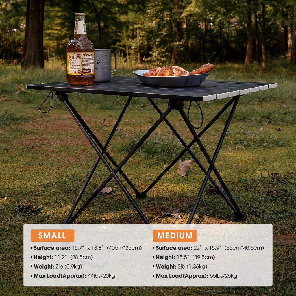 Ultralight Folding Camping Table with Carry Bag Black K83443