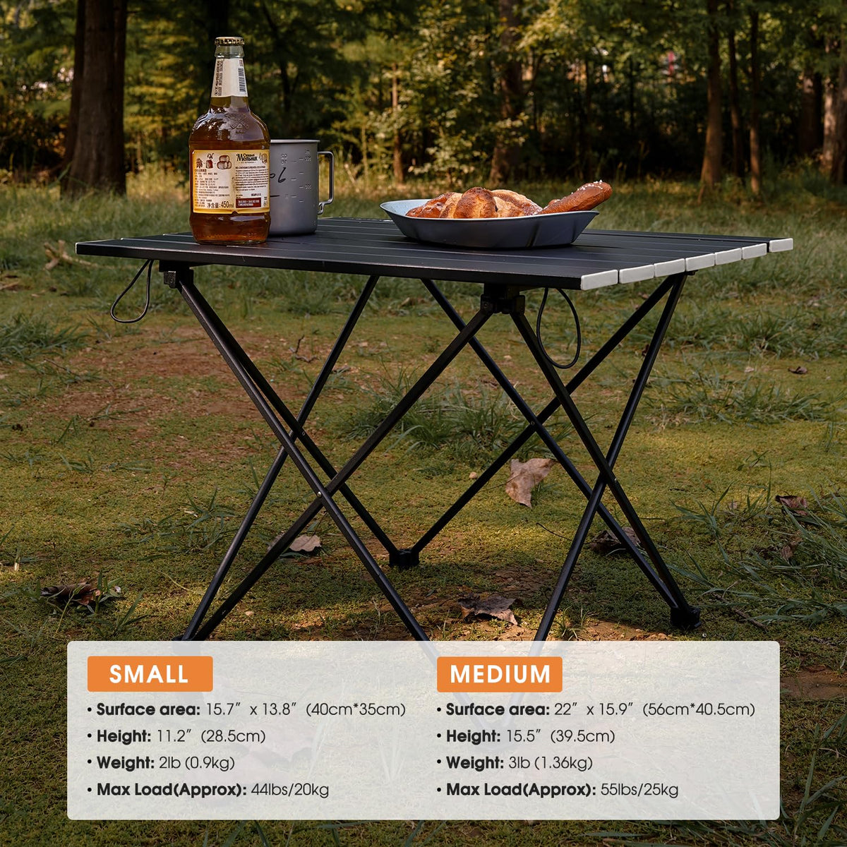 Ultralight Folding Camping Table with Carry Bag Black K83443