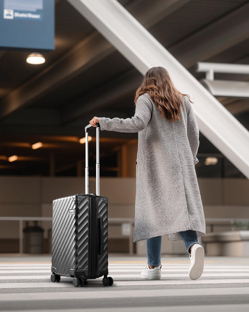 20 Inch Carry On Luggage 22x14x9 Charcoal Metallic H206769