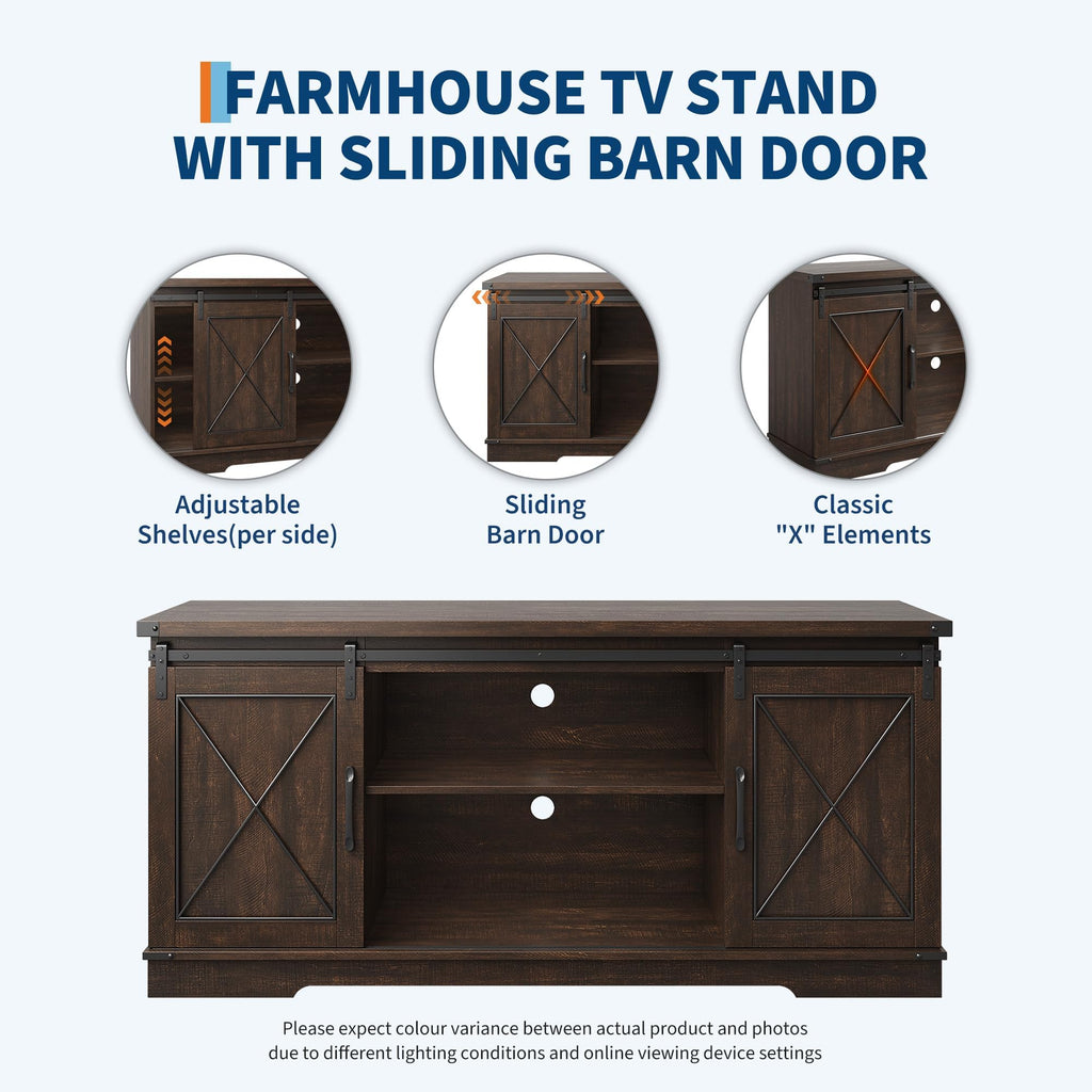 59" Brown Farmhouse TV Stand M3432