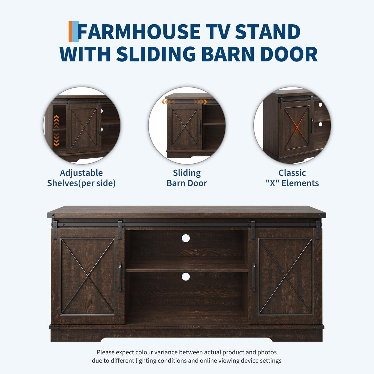 59" Brown Farmhouse TV Stand M3432