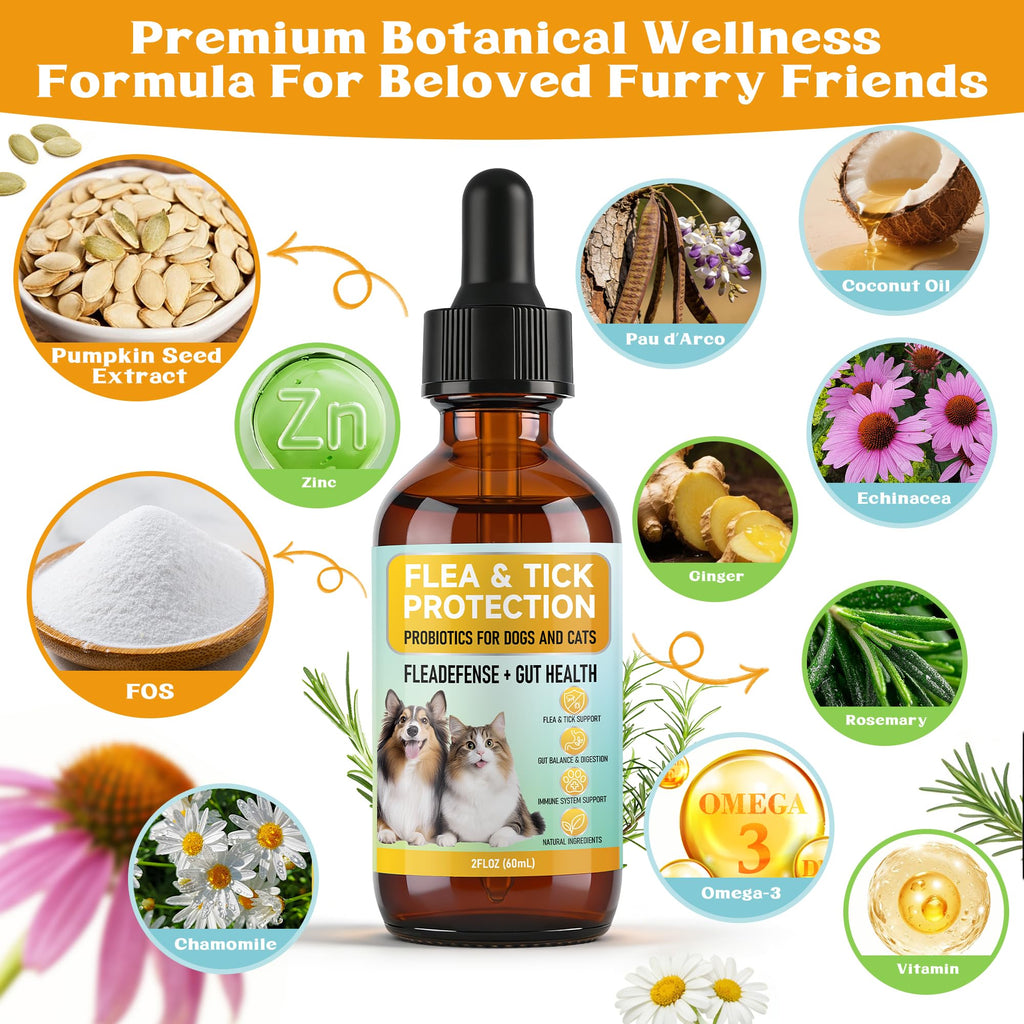 4-in-1 Natural Herbal Supplement Drops for Dogs & Cats J6857