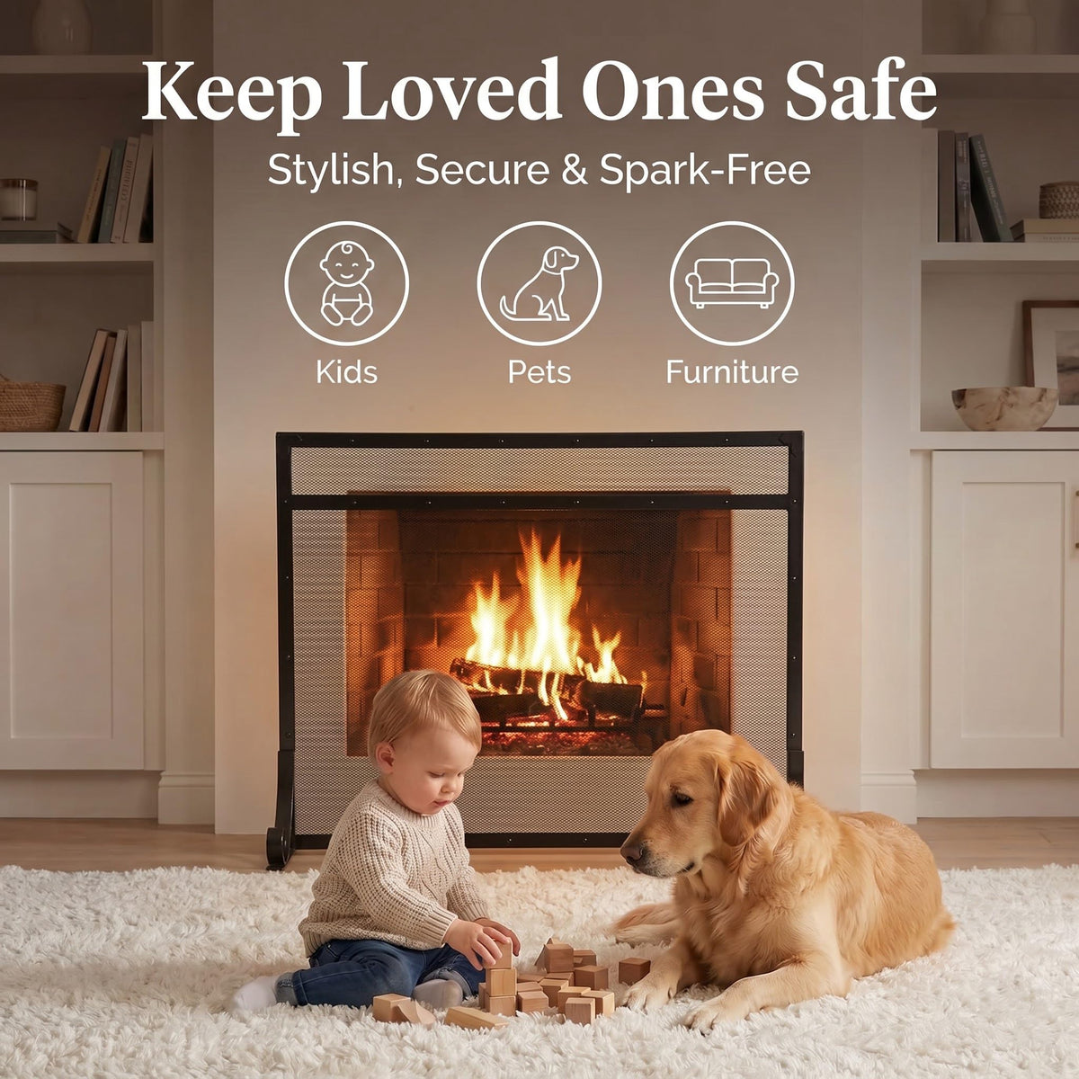 Black Metal Fireplace Screen K785567
