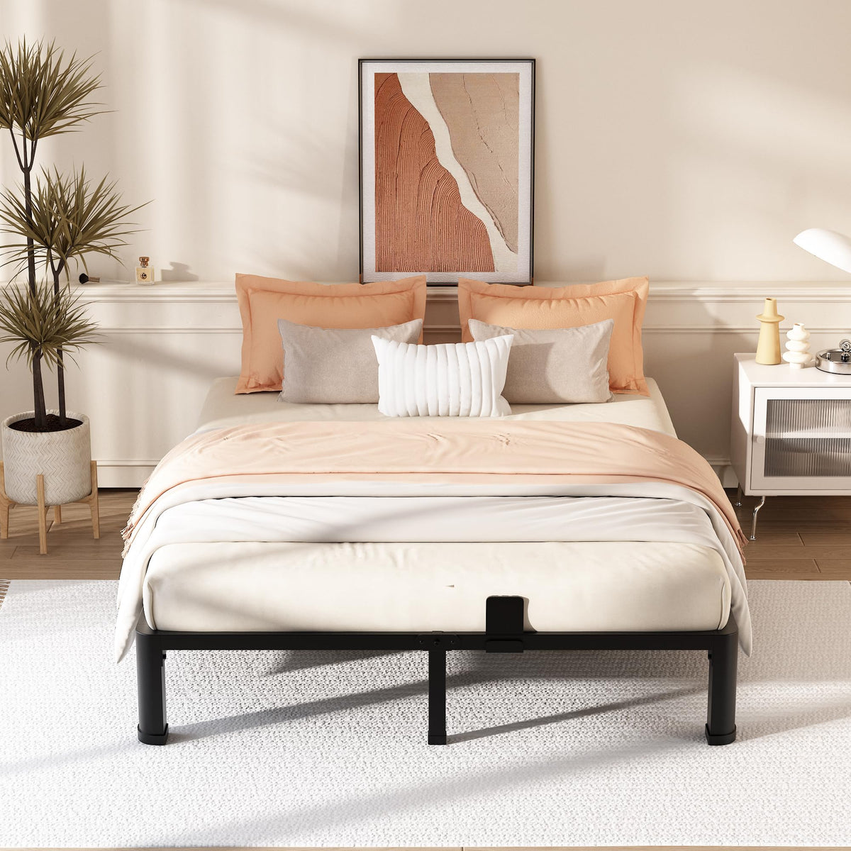 10 Inch Queen Metal Bed Frame with Headboard M10641