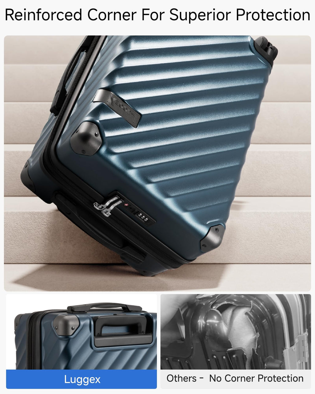 20 Inch Carry On Luggage 22x14x9 Charcoal Metallic H206769