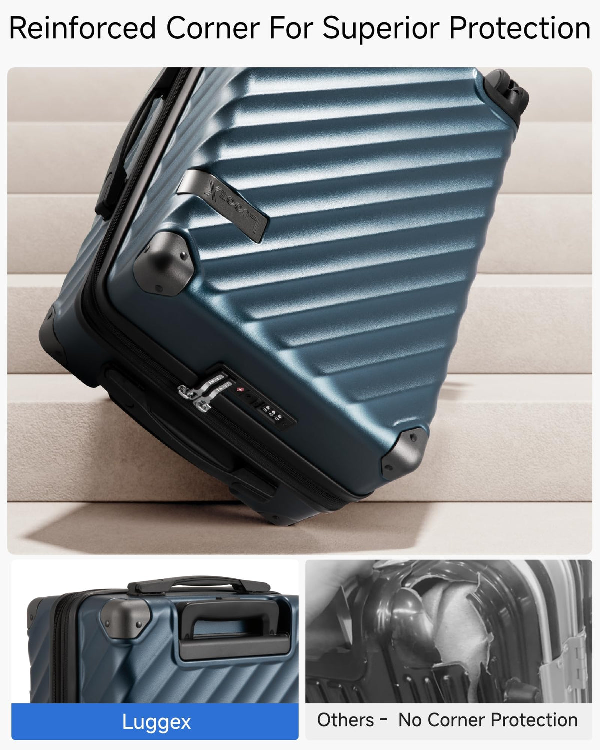 20 Inch Carry On Luggage 22x14x9 Charcoal Metallic H206769