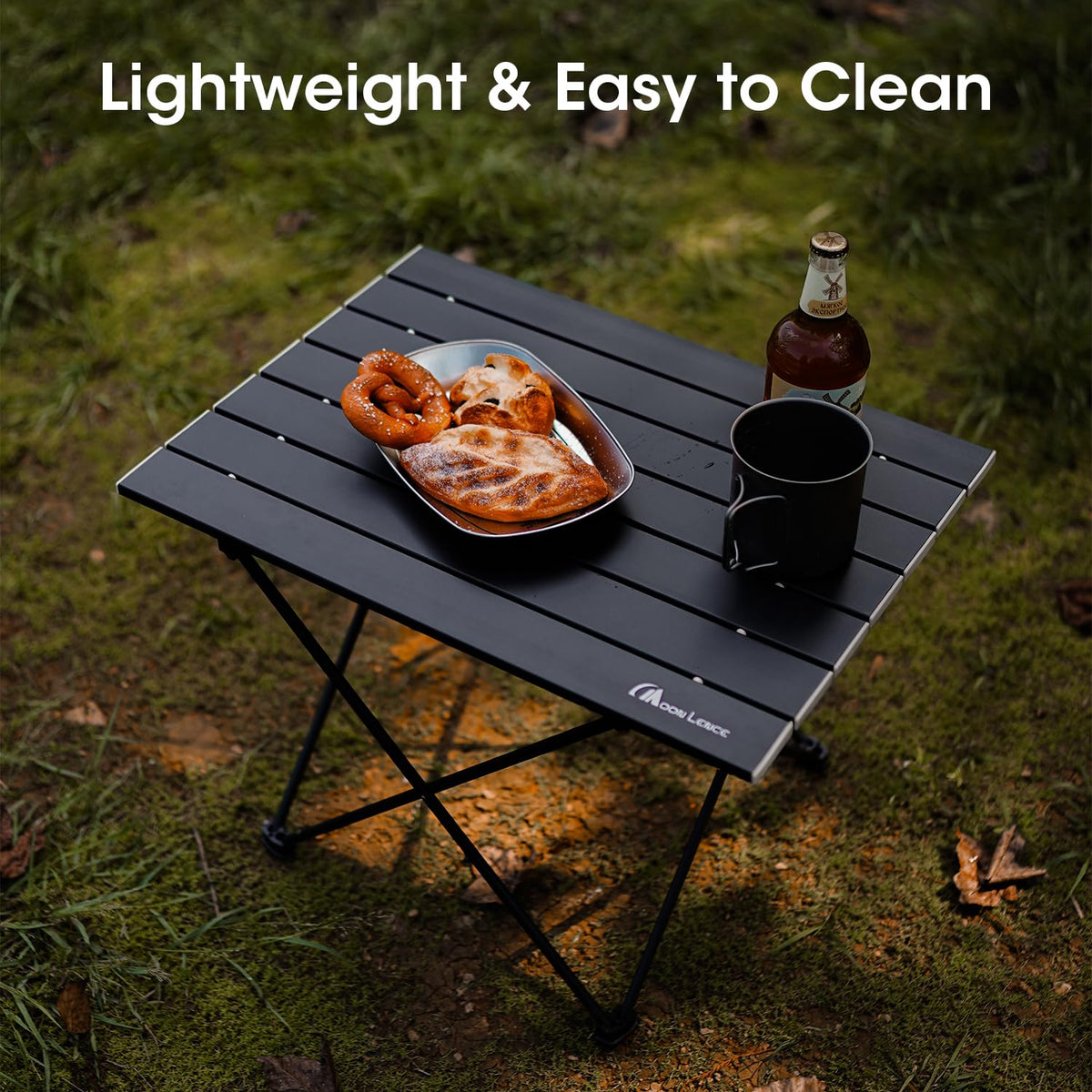 Ultralight Folding Camping Table with Carry Bag Black K83443