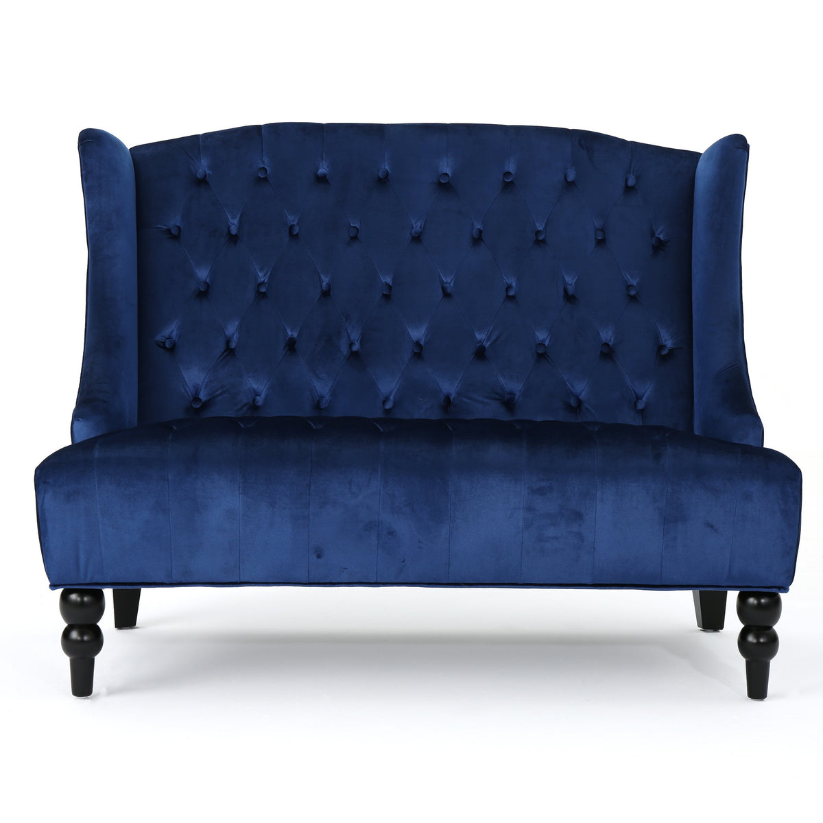 Navy Blue Velvet Tufted Loveseat G827437