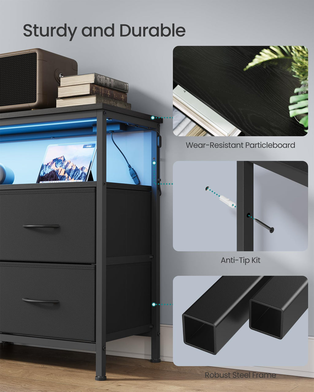 Wide Dresser with 6 Drawers & Open Shelf C80993