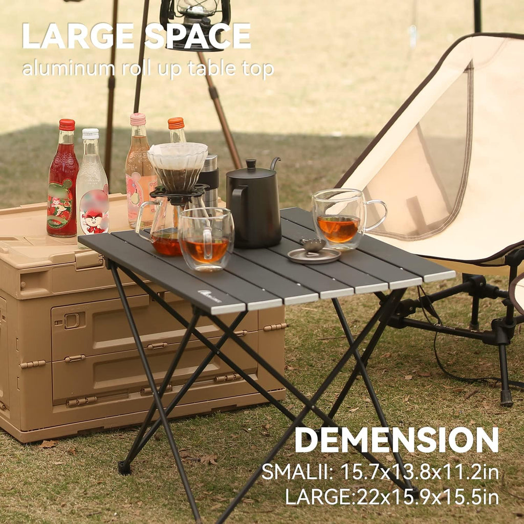 Ultralight Folding Camping Table with Carry Bag Black K83443