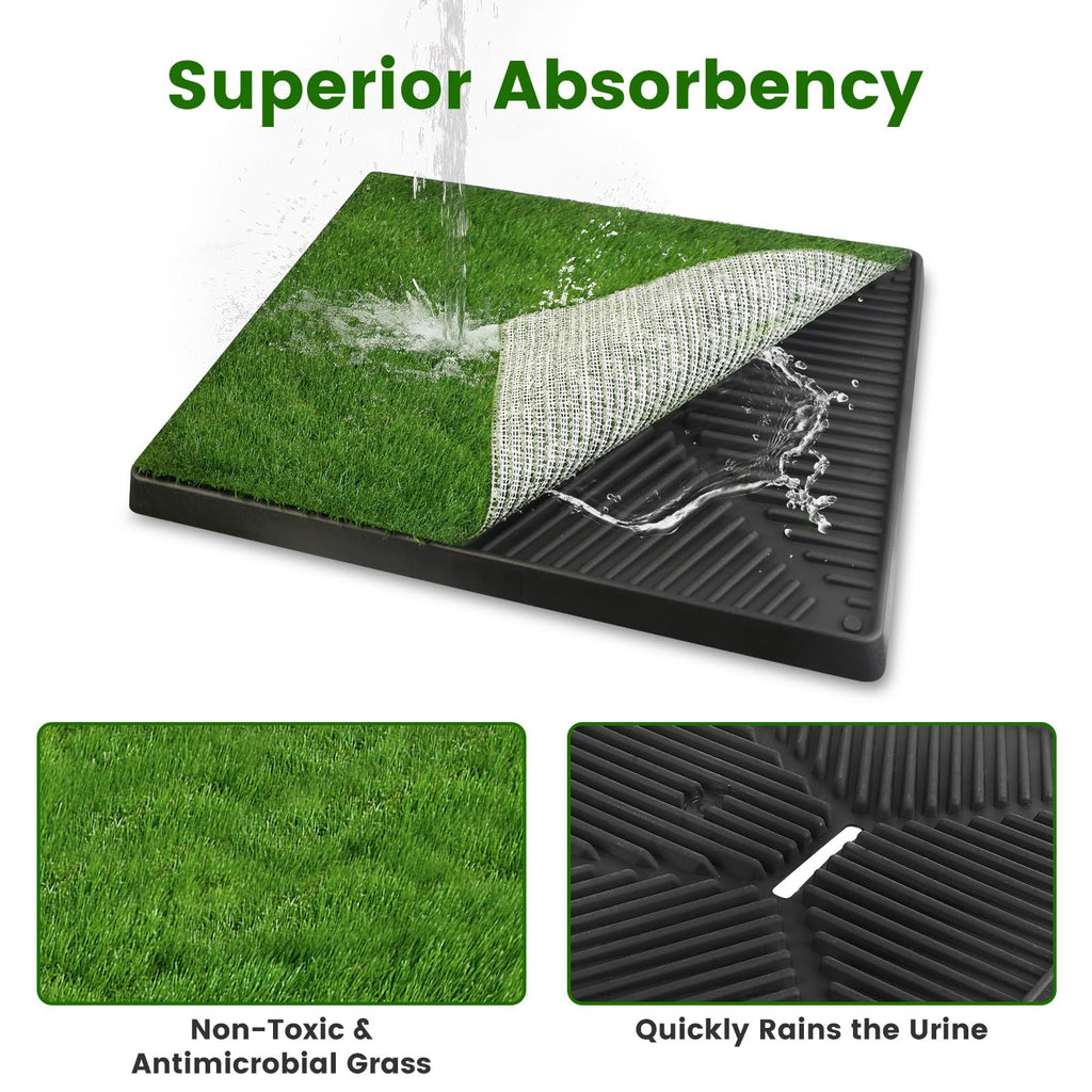 20 x 25 inches Washable Dog Grass Pee Pad with Tray X876