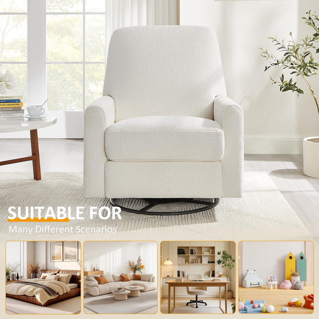 White Power Rocking Recliner Chair E693