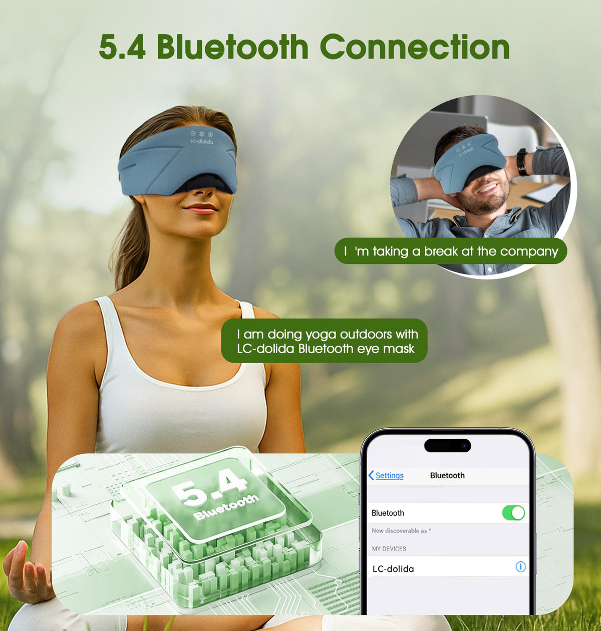 Soft Bamboo Cotton Bluetooth Sleep Mask with Headphones V596