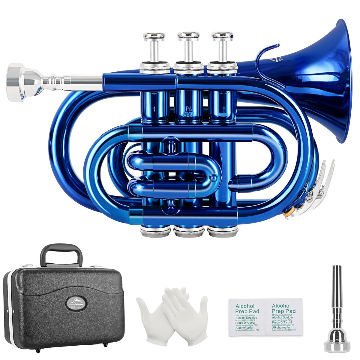 Bb Brass Pocket Trumpet with 7C Mouthpiece I2554