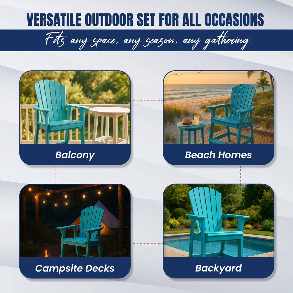 Teal HDPE Adirondack Chair J85082
