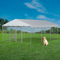 10x15FT Galvanized Outdoor Dog Kennel Q89686