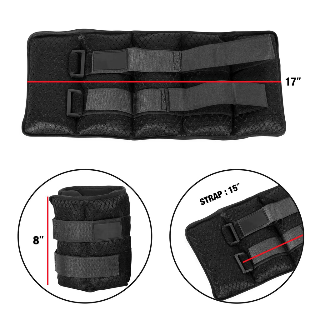 Adjustable Ankle and Wrist Weights, 10 lbs Each, 1 Pair C869