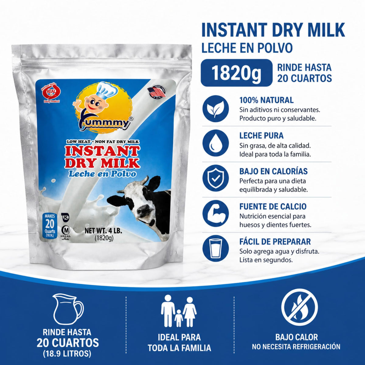 64 oz Instant Nonfat Powdered Dry Milk H453