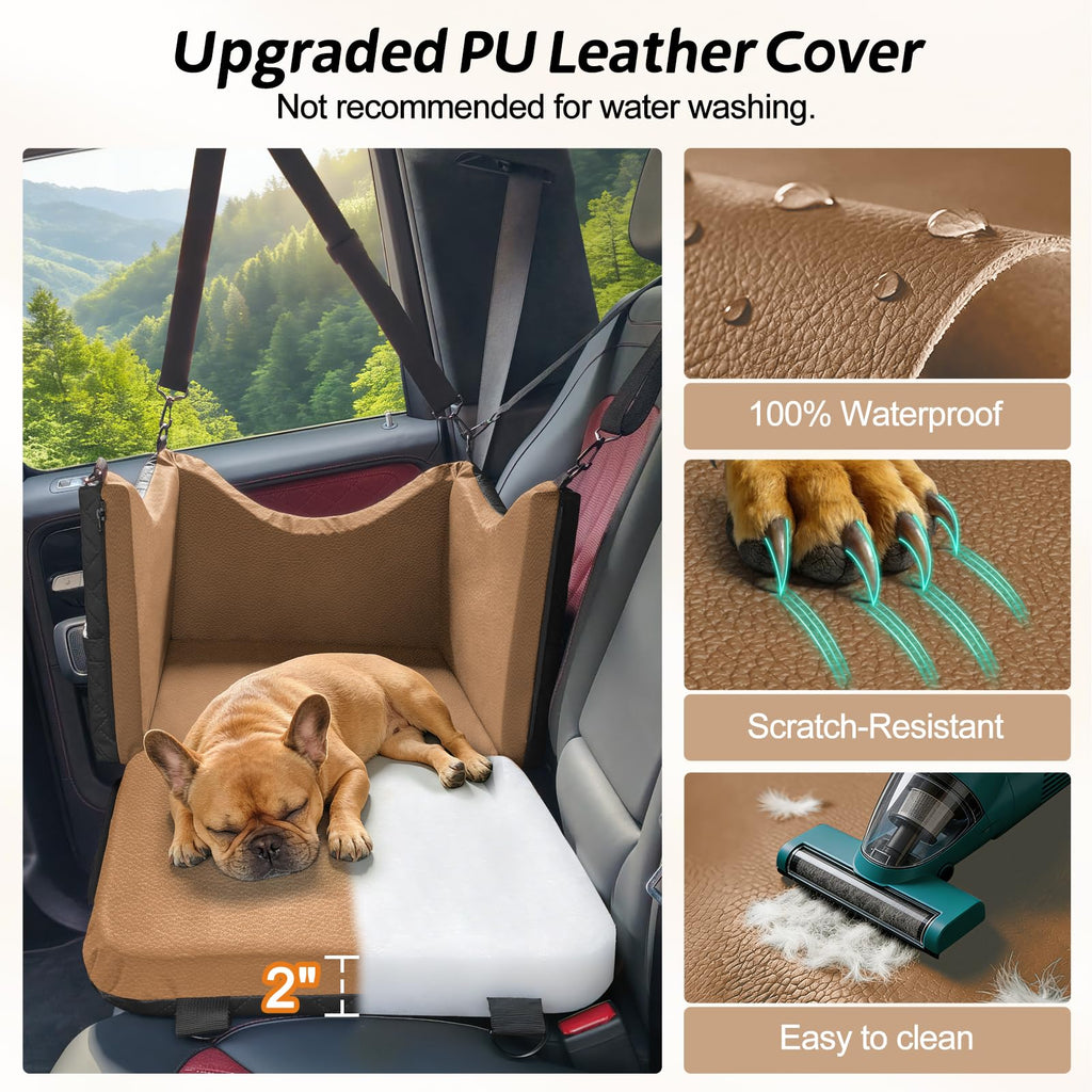 Waterproof PU Leather Dog Car Seat with Safety Belt M3794