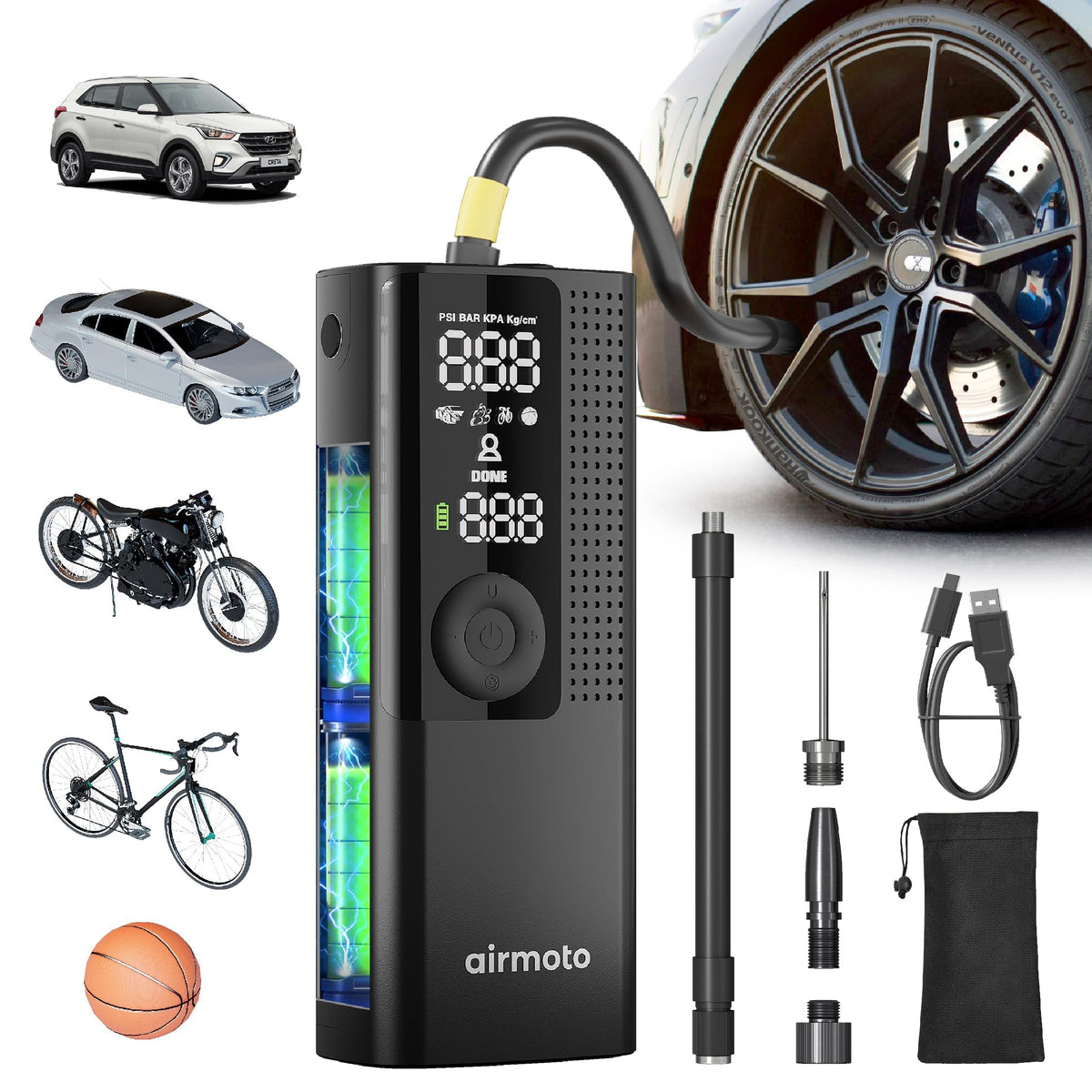 Portable Air Compressor Tire Inflator T66360
