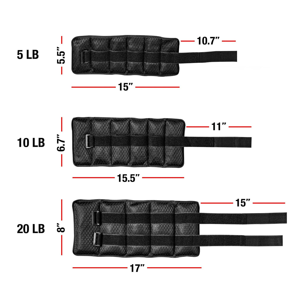 Adjustable Ankle and Wrist Weights, 10 lbs Each, 1 Pair C869