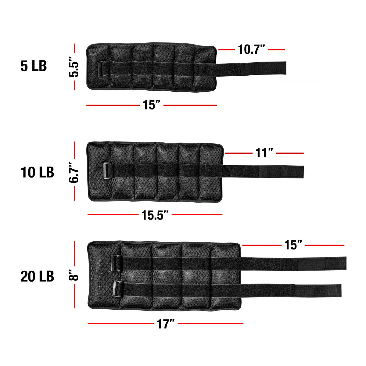 Adjustable Ankle and Wrist Weights, 10 lbs Each, 1 Pair C869
