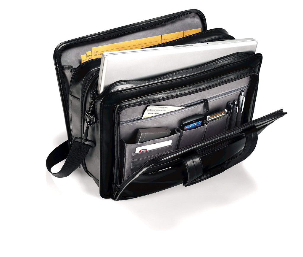 Leather Expandable Briefcase Y4813