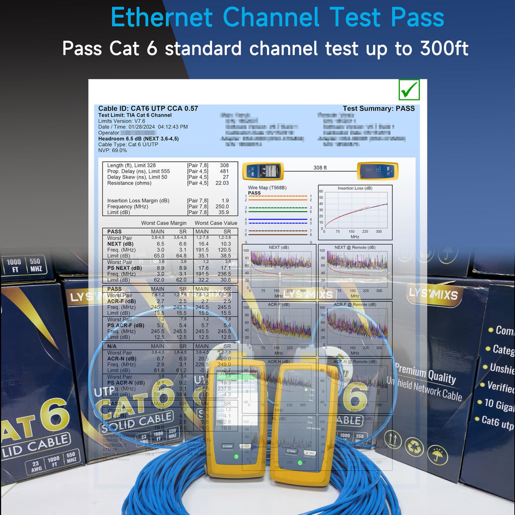 Cat6 Ethernet Cable 1000FT 23AWG Solid CCA Blue Q4474