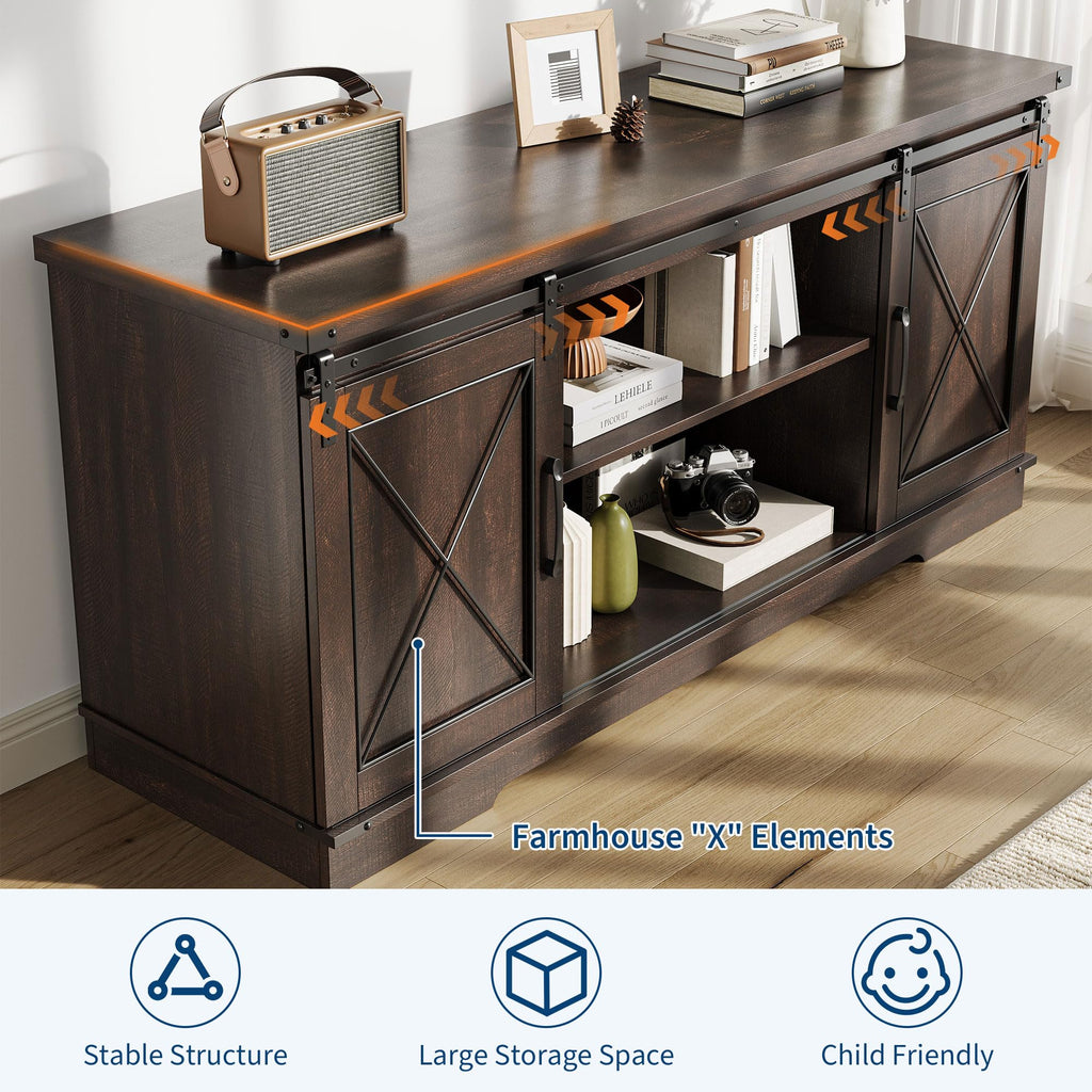 59" Brown Farmhouse TV Stand M3432