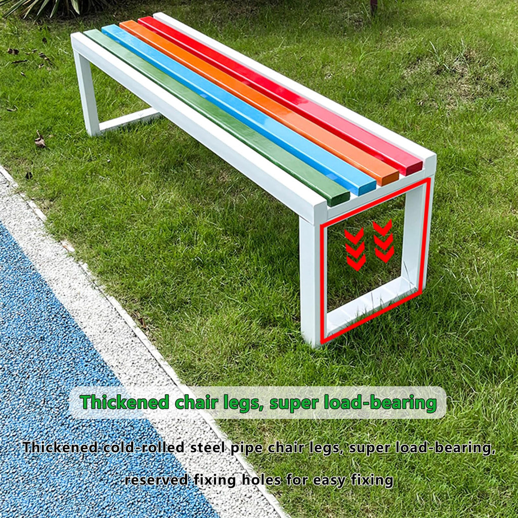 Weatherproof Metal Garden Bench Cast Iron Outdoor Seating J134424