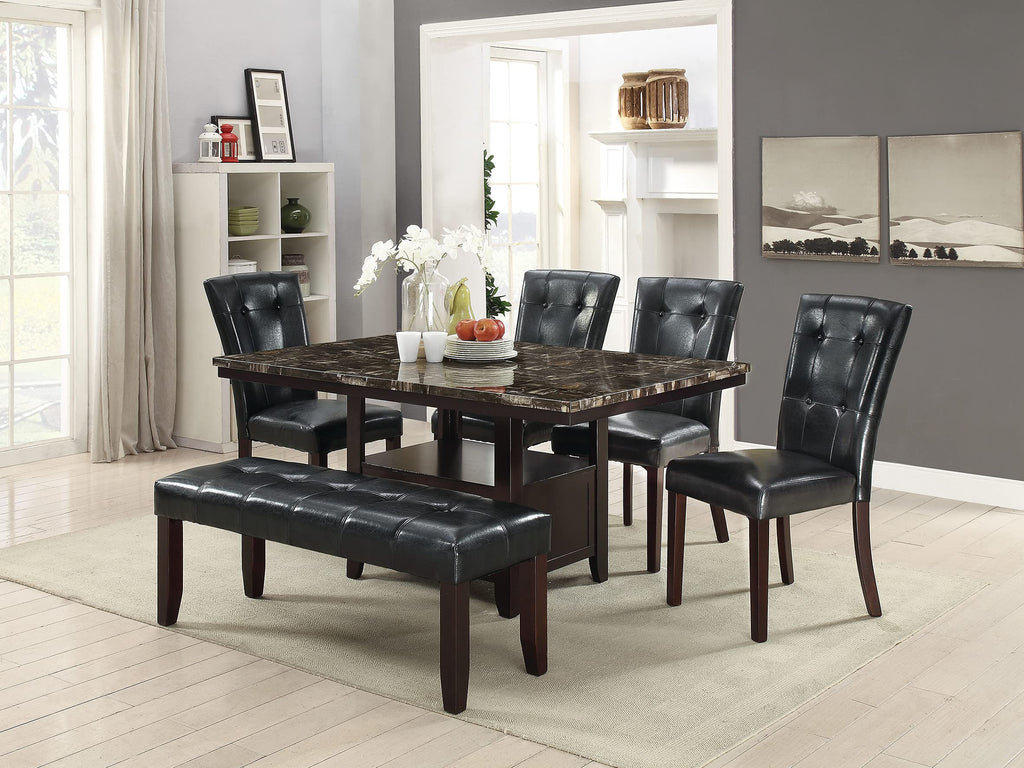 Black Faux Leather Tufted Parson Chairs Set of 2 P120