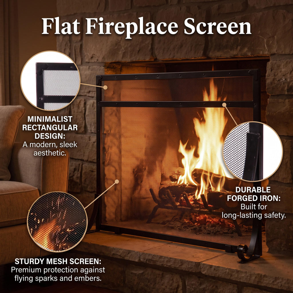 Black Metal Fireplace Screen K785567